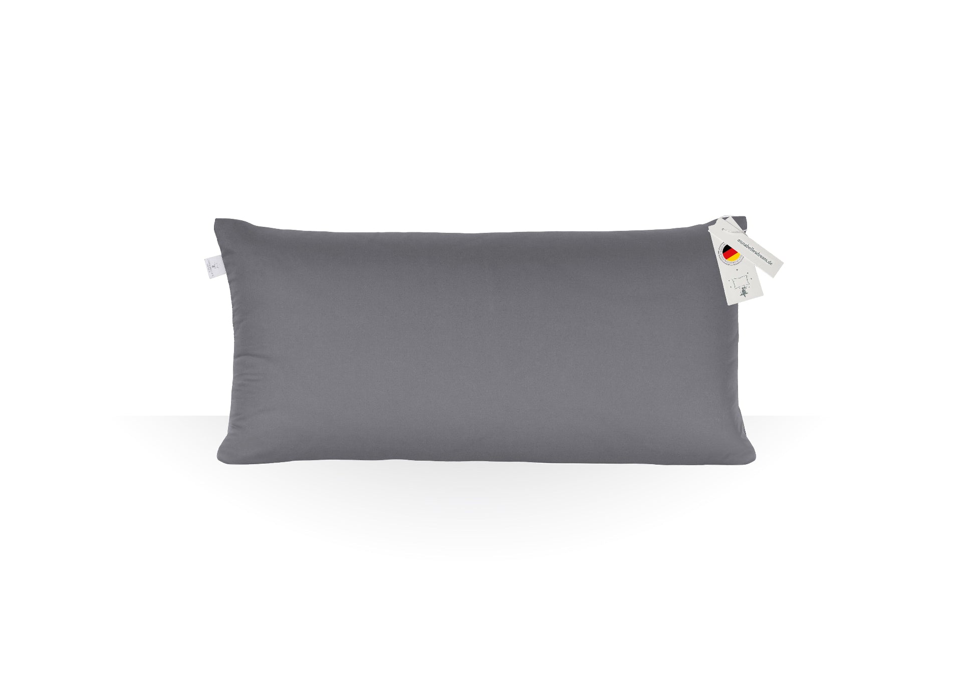 Annabelle’s Deluxe Pillow Soft 80×40×12 cm – hohes ergonomisches Schlafkissen mit weichem weißem Memory Foam und VitaGlow-Bezug, handgefertigt in Bayern - anthrazit