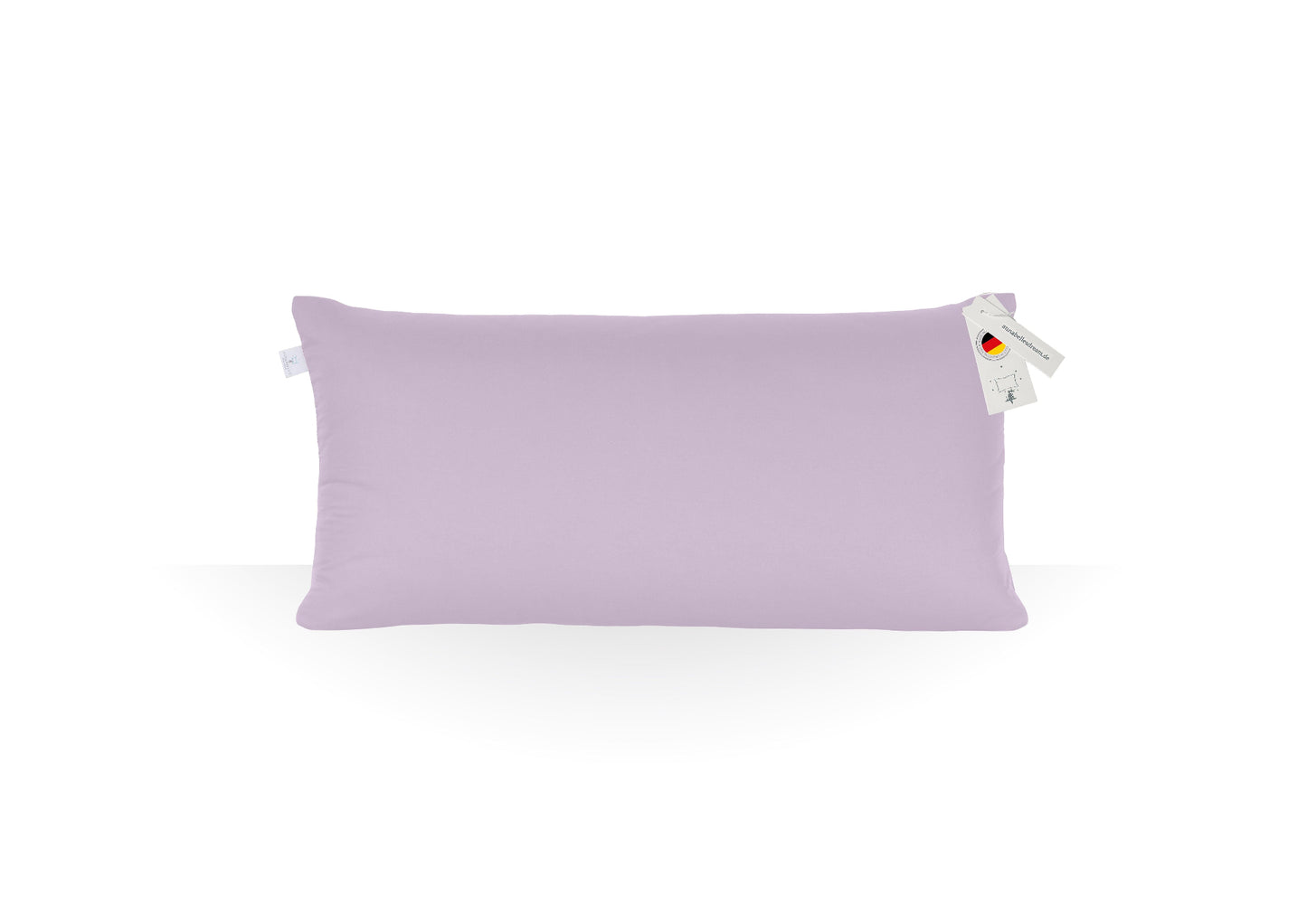 Annabelle’s Deluxe Pillow Soft 80×40×12 cm – hohes ergonomisches Schlafkissen mit weichem weißem Memory Foam und VitaGlow-Bezug, handgefertigt in Bayern - flieder