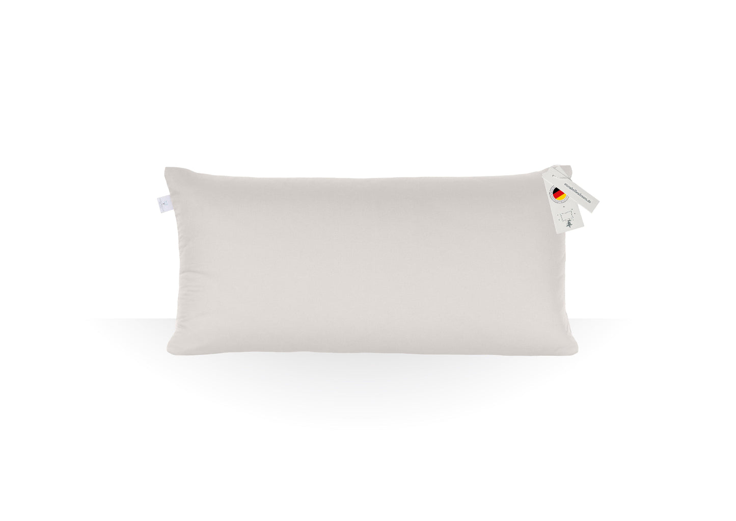 Annabelle’s Deluxe Pillow Soft 80×40×12 cm – hohes ergonomisches Schlafkissen mit weichem weißem Memory Foam und VitaGlow-Bezug, handgefertigt in Bayern - grau