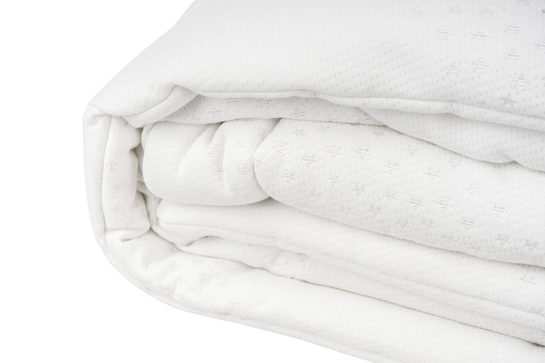 Zusammengelegte Annabelle’s Glow Cover – hochwertige Decke mit sichtbarem VitaGlow-Material und schimmerndem Rainbow-Effekt in der Nahansicht