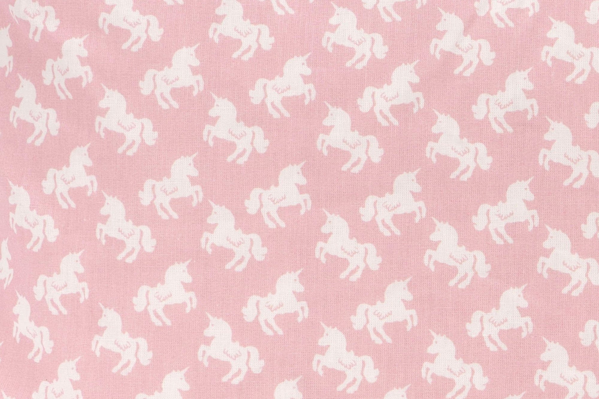 Baumwoll-Ersatzbezug 44×24 cm für BellaSleep Reisekissen – atmungsaktiv, pflegeleicht & hautfreundlich, handgefertigt in Deutschland - Rosa mit Einhörnern