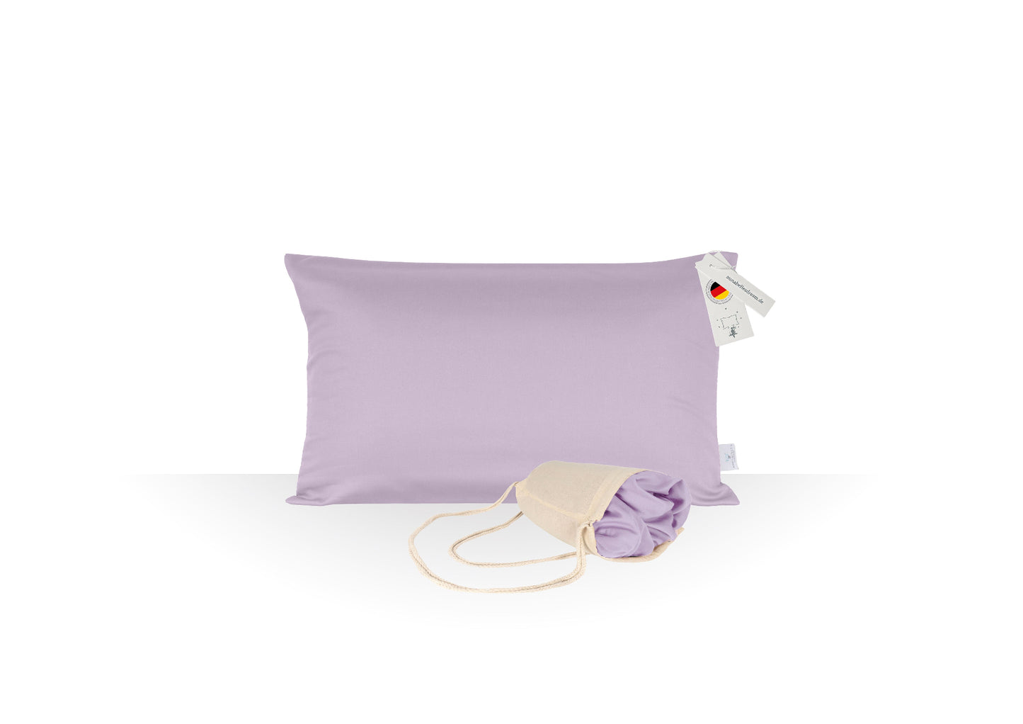 Annabelle’s Beauty / Travel Pillow 44×24×11 cm – Kompaktes Memory Foam-Kissen für unterwegs und zu Hause flieder