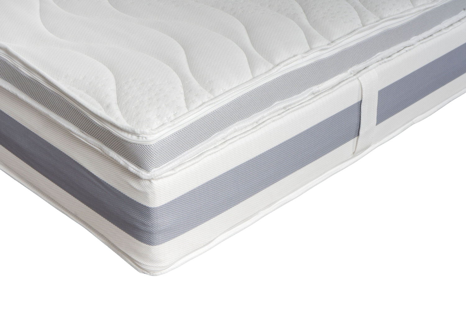 Eckansicht des Annabelle’s Basic Toppers 7 cm auf der BellaSleep Matratze – perfekter Komfort mit VitaGlow-Bezug und 3D-Mesh