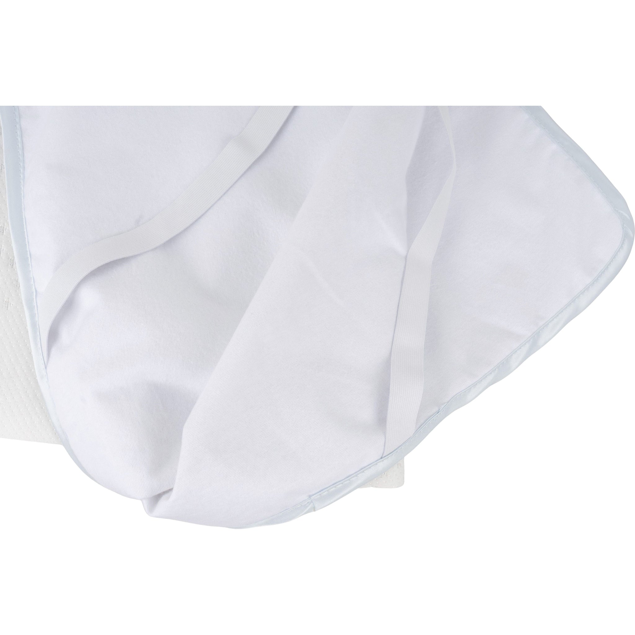 Innenansicht der Annabelle’s SleepGuard Kids Auflage – mit elastischen Befestigungsbändern für sicheren Halt auf jeder Matratze