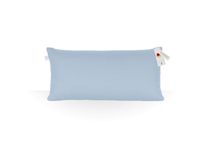 Annabelle’s Deluxe Pillow Soft 80×40×12 cm – hohes ergonomisches Schlafkissen mit weichem weißem Memory Foam und VitaGlow-Bezug, handgefertigt in Bayern - blau