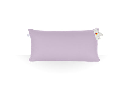 Annabelle’s Deluxe Pillow Soft 80×40×12 cm – hohes ergonomisches Schlafkissen mit weichem weißem Memory Foam und VitaGlow-Bezug, handgefertigt in Bayern - flieder