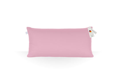 Annabelle’s Deluxe Pillow Soft 80×40×12 cm – hohes ergonomisches Schlafkissen mit weichem weißem Memory Foam und VitaGlow-Bezug, handgefertigt in Bayern - rosa
