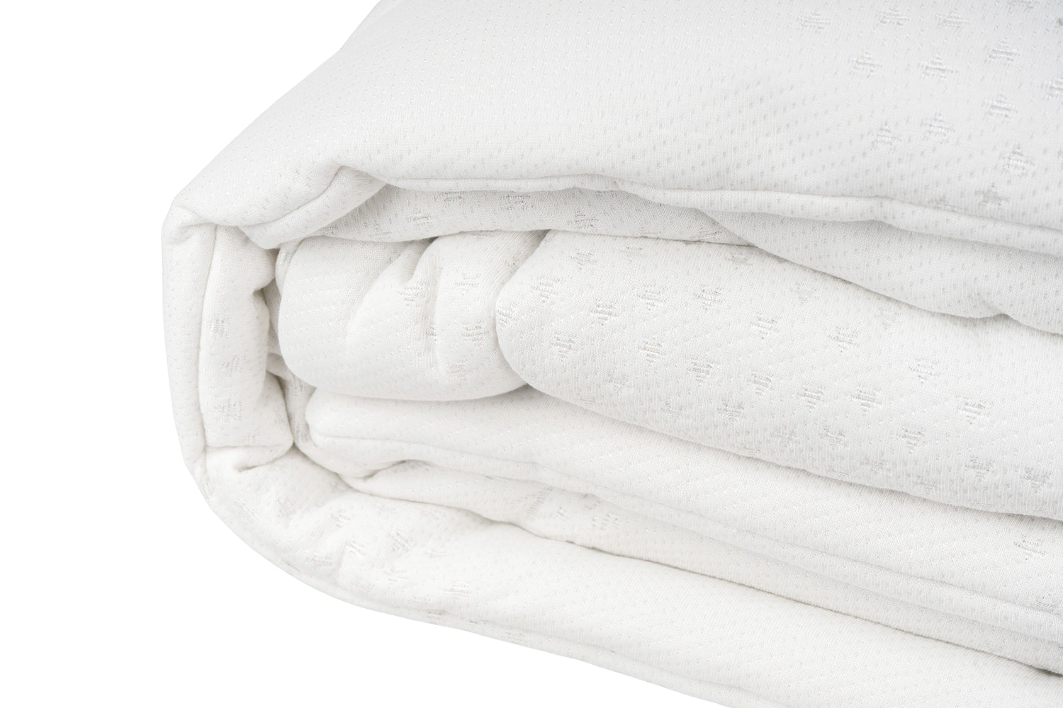 Zusammengelegte Annabelle’s Glow Cover – hochwertige Decke mit sichtbarem VitaGlow-Material und schimmerndem Rainbow-Effekt in der Nahansicht