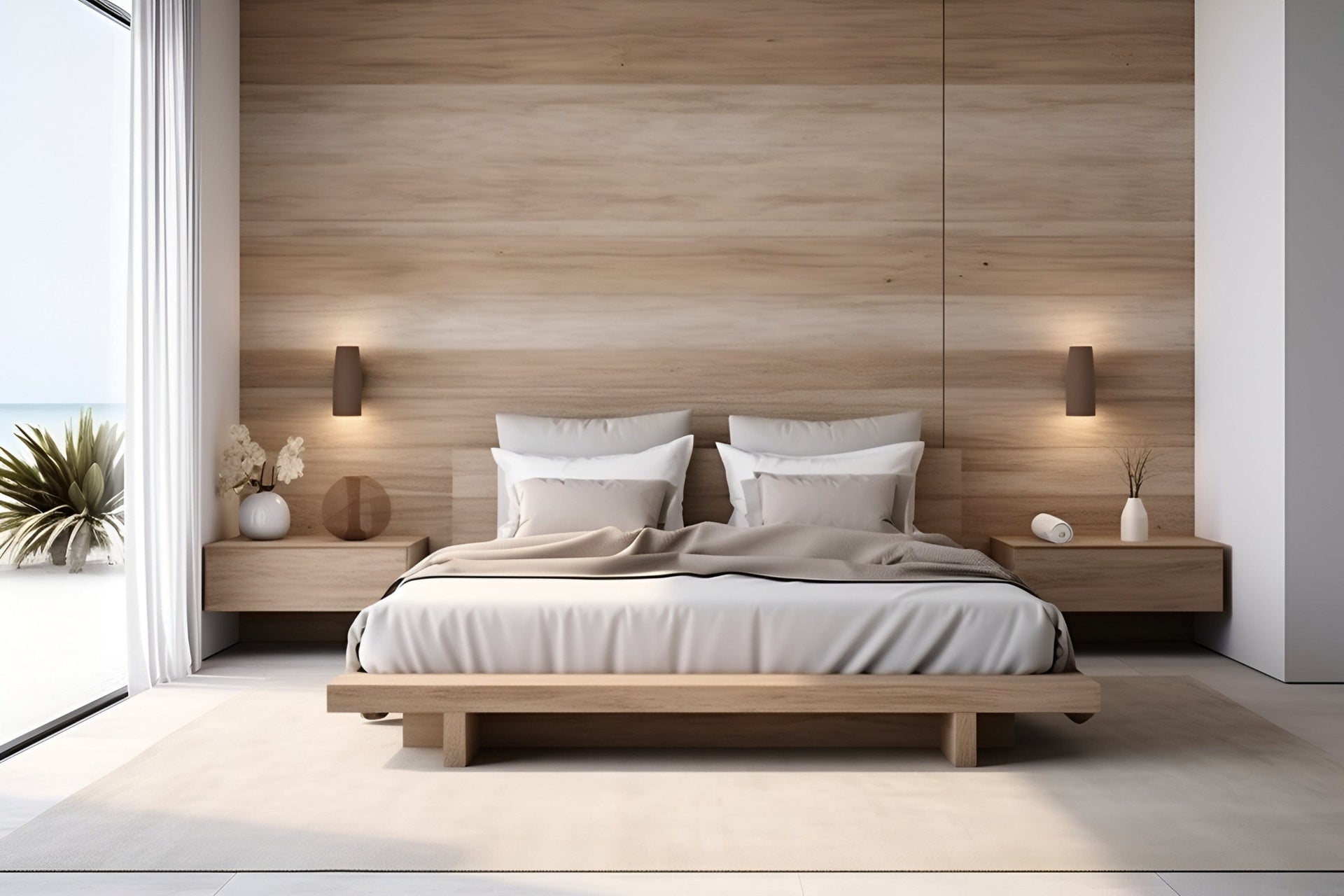 Stilvolles Schlafzimmer mit Bett und BellaSleep Basic Matratze 20 cm – ergonomisch schlafen mit VitaGlow-Komfort