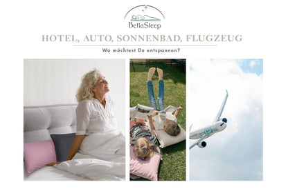 BellaSleep Beautykissen für Hotel, Zuhause und Flugzeug, ergonomisches Reisekissen für Entspannung unterwegs
