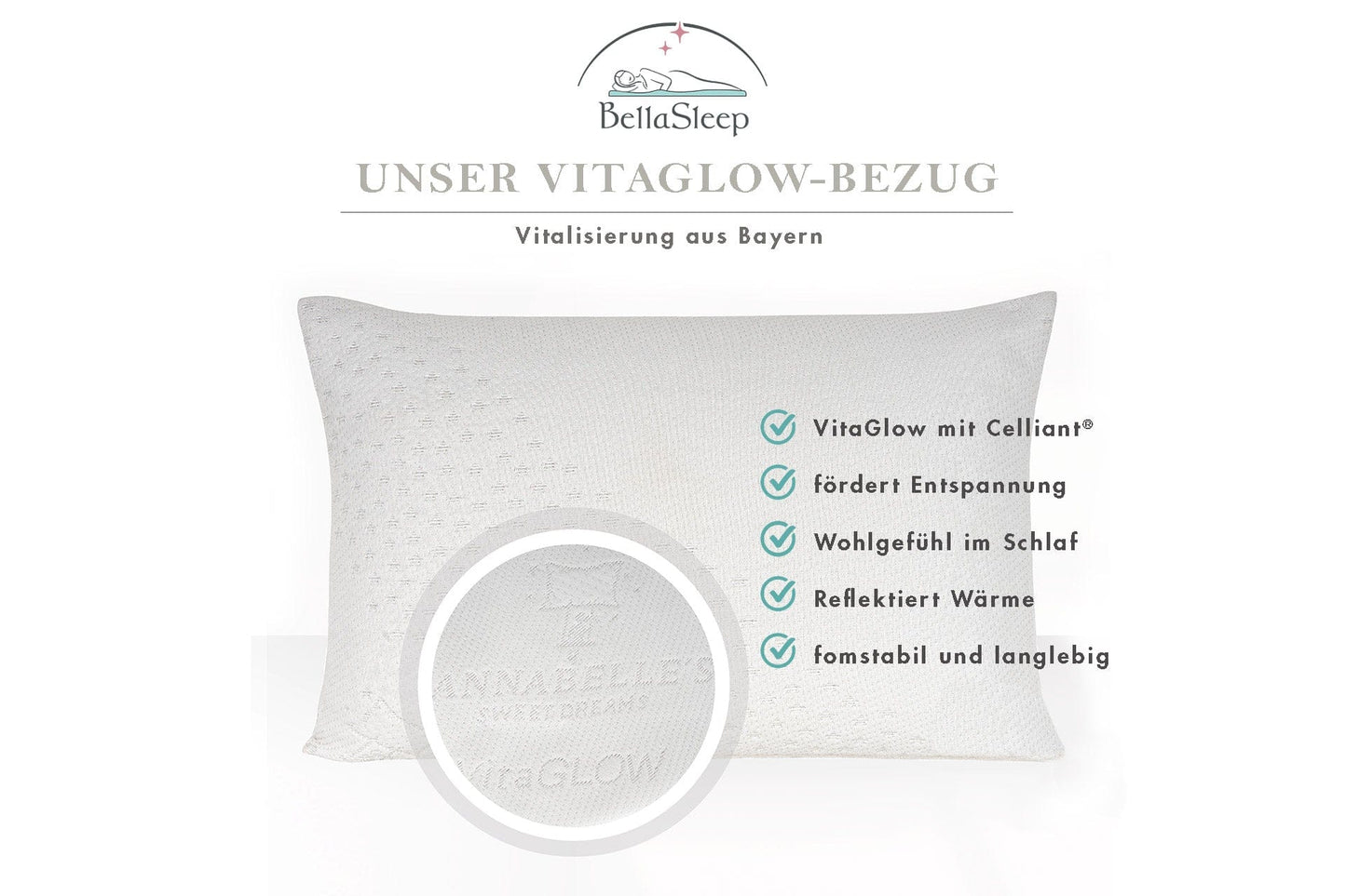 BellaSleep Deluxe Pillow Soft 80×40×12 cm – Hohes, weiches Memory Foam-Kissen für sanftes Einsinken und regenerierenden Schlaf in Bayern gefertigt