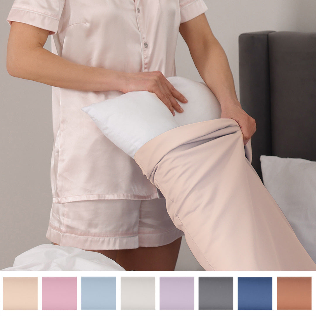 Beiger Kissenbezug 40x80 cm aus 100% Baumwolle, atmungsaktiv, haut- und haarfreundlich