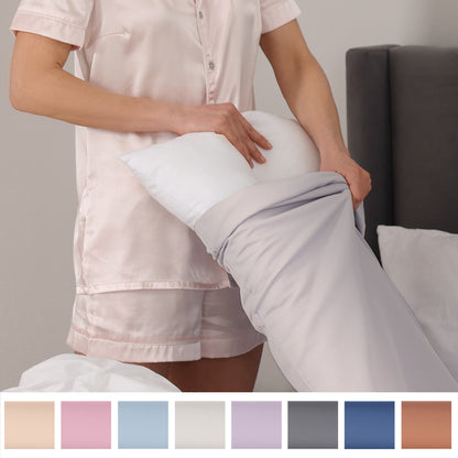 Grauer Kissenbezug 40x80 cm aus 100% Baumwolle, atmungsaktiv, haut- und haarfreundlich