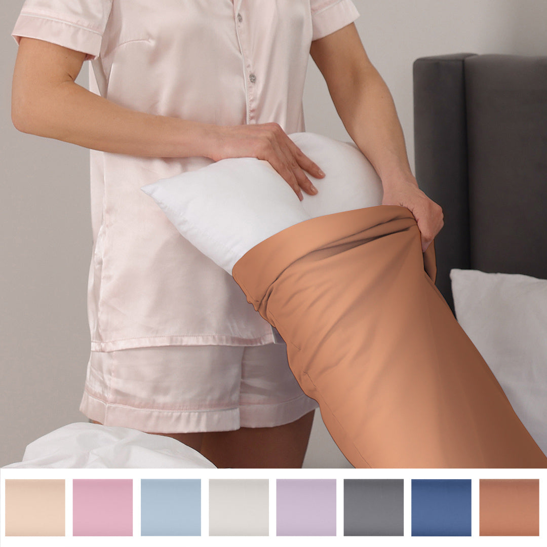 Rostfarbener (Zimt) Kissenbezug 40x80 cm aus 100% Baumwolle, atmungsaktiv, hautfreundlich